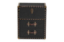 Leala Black Canvas 2-Drawer Storage Trunk Baxton
