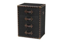 Mason Black Canvas 4-Drawer End Table Baxton