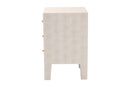 Easton Modern Beige Faux Shagreen 3-Drawer End Table Baxton