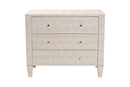 Easton Modern Beige Faux Shagreen 3-Drawer Storage Cabinet Baxton