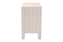 Easton Modern Beige Faux Shagreen 3-Drawer Storage Cabinet Baxton