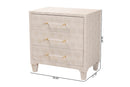 Sydney Modern Beige Faux Shagreen 3-Drawer Storage Cabinet Baxton