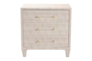 Sydney Modern Beige Faux Shagreen 3-Drawer Storage Cabinet Baxton