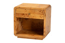Arcene Natural Real Burl Wood 1-Drawer Nightstand Baxton