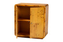 Arcene Natural Real Burl Wood Storage Cabinet Baxton