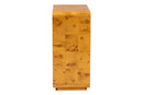 Arcene Natural Real Burl Wood Storage Cabinet Baxton