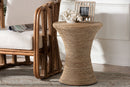 Rumi Japandi Natural Seagrass Side Table Baxton