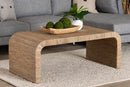 Valeria Japandi Natural Seagrass Waterfall Coffee Table Baxton
