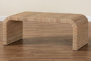 Valeria Japandi Natural Seagrass Waterfall Coffee Table Baxton