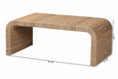Valeria Japandi Natural Seagrass Waterfall Coffee Table Baxton