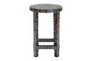 Jules Coastal Black and White Mother of Pearl Capiz Shell End Table Baxton