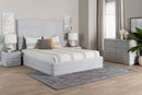 Cadencia Modern Light Gray Channel-Tufted Fabric King Size 4Pc Bedroom Set Baxton