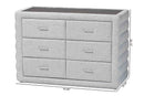 Cadencia Modern Light Gray Channel-Tufted Fabric 4-Drawer Dresser Baxton
