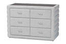 Cadencia Modern Light Gray Channel-Tufted Fabric 4-Drawer Dresser Baxton