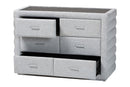 Cadencia Modern Light Gray Channel-Tufted Fabric 4-Drawer Dresser Baxton