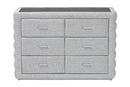 Cadencia Modern Light Gray Channel-Tufted Fabric 4-Drawer Dresser Baxton