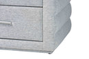 Cadencia Modern Light Gray Channel-Tufted Fabric 4-Drawer Dresser Baxton