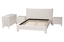 Lilly Modern White Teddy-Bear Fabric King Size 4Pc Bedroom Set Baxton