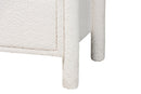 Lilly Modern White Teddy-Bear Fabric Queen Size 4Pc Bedroom Set Baxton