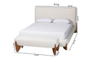 Clarisse Cream Boucle Queen Size 2Pc Bedroom Set Baxton