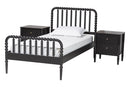 Laverne Black Full Size 3-Piece Bobbin Bedroom Set Baxton