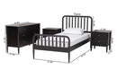 Laverne Black Full Size 4Pc Bobbin Bedroom Set Baxton
