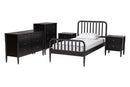 Laverne Black Twin Size 5-Piece Bobbin Bedroom Set Baxton