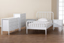 Laverne White Twin Size 5-Piece Bobbin Bedroom Set Baxton