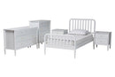 Laverne White Twin Size 5-Piece Bobbin Bedroom Set Baxton