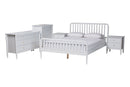Laverne White Queen Size 5-Piece Bobbin Bedroom Set Baxton