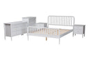 Laverne White Queen Size 5-Piece Bobbin Bedroom Set Baxton