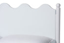 Whitby Modern White Wood Full Platform Bed with Scalloped Edges Baxton