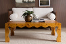 Gisela Natural Real Burl Wood Coffee Table Baxton