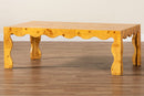 Gisela Natural Real Burl Wood Coffee Table Baxton