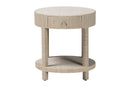 Mandell Bohemian Woven Natural Grasscloth 1-Drawer Nightstand Baxton