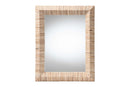 Andrew Bohemian Woven Natural Grasscloth Rectangle Accent Mirror Baxton