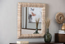 Andrew Bohemian Woven Natural Grasscloth Rectangle Accent Mirror Baxton