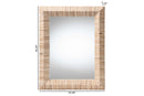 Andrew Bohemian Woven Natural Grasscloth Rectangle Accent Mirror Baxton