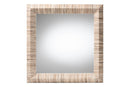 Andrew Bohemian Woven Natural Grasscloth Square Accent Mirror Baxton