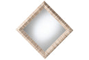 Andrew Bohemian Woven Natural Grasscloth Square Accent Mirror Baxton