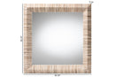 Andrew Bohemian Woven Natural Grasscloth Square Accent Mirror Baxton