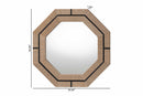 Nafaro Bohemian Woven Grasscloth Octagon Accent Mirror Baxton