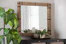 Nafaro Bohemian Woven Grasscloth Rectangle Accent Mirror Baxton
