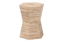 Fabian Bohemian Woven Grasscloth Hourglass End Table Baxton