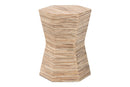 Fabian Bohemian Woven Grasscloth Hourglass End Table Baxton