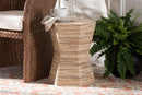 Fabian Bohemian Woven Grasscloth Hourglass End Table Baxton