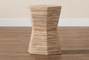 Fabian Bohemian Woven Grasscloth Hourglass End Table Baxton
