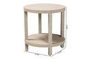 Milano Bohemian Woven Grasscloth End Table Baxton
