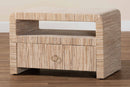Dannon Bohemian Woven Grasscloth 1-Drawer Nightstand Baxton