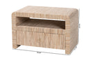 Dannon Bohemian Woven Grasscloth 1-Drawer Nightstand Baxton